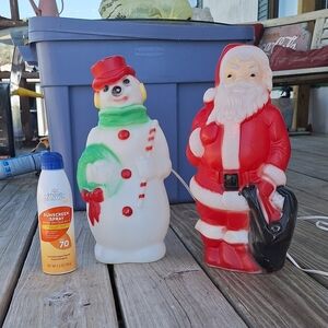 Blow Molds Christmas Vtg 1968 Empire Plastic Corp 13 Santa WORKS